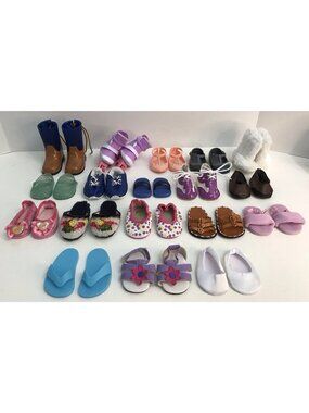 18” Doll Shoes Lot Of 18 Pairs Variety Of Brands